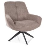 Poltrona Hana Brego in tessuto beige – 91x82x88 cm