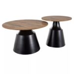 Set tavolini Itaka in MDF effetto rovere artisan – Ø70x40 cm