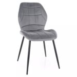 Sedia Jake Velvet in velluto grigio – 49x41x86 cm