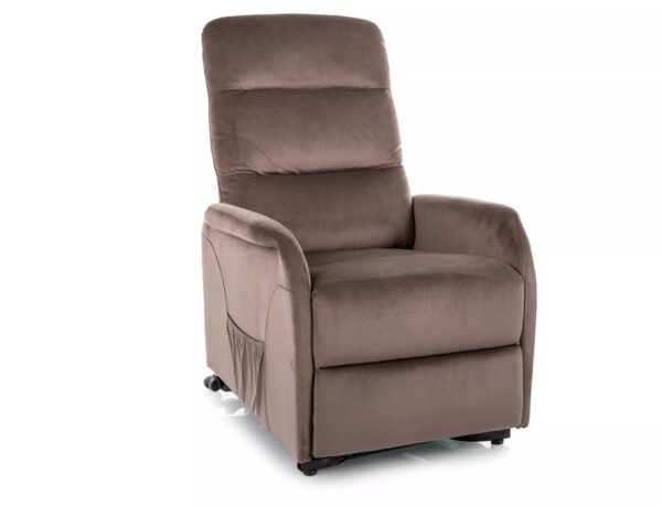 Poltrona reclinabile elettrica Jupiter M Velvet cappuccino – 69x91/164x105 cm