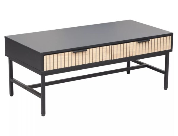 Tavolino Mago L1 in rovere e metallo nero – 100x48x40 cm