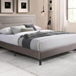Letto Malaga Velvet in velluto beige scuro – 140x200 cm