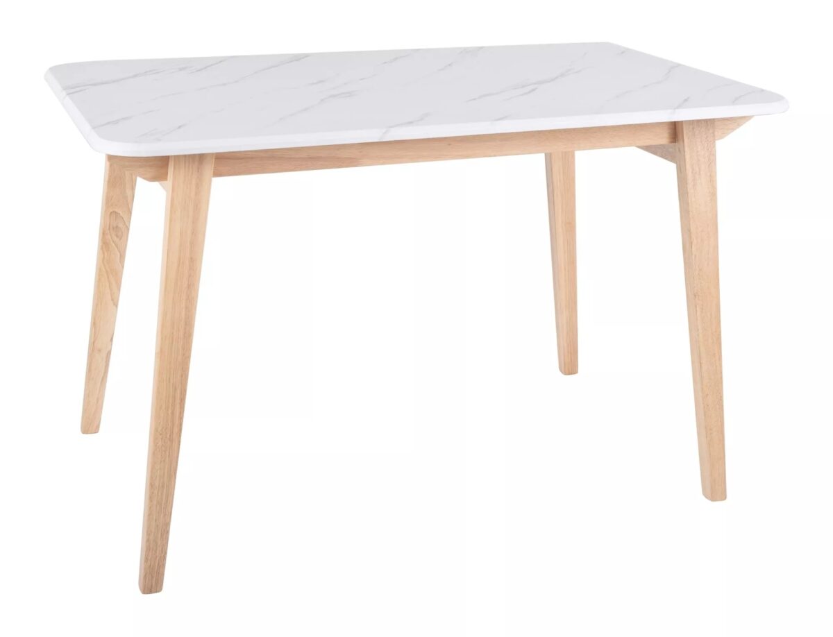 Tavolo Marcus in bianco effetto marmo e rovere – 120x75x76 cm - immagine 3