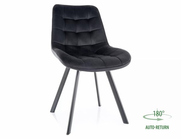 Sedia Monti Velvet in velluto nero – 51x44x88 cm