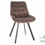 Sedia Monti Velvet in velluto cappuccino – 51x44x88 cm