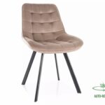 Sedia Monti Velvet in velluto beige scuro – 51x44x88 cm