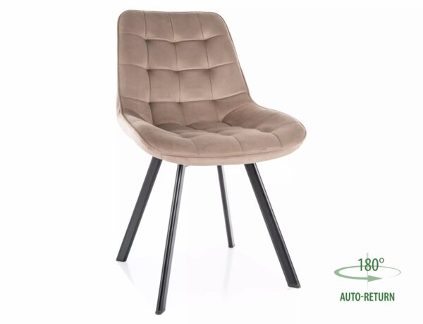 Sedia Monti Velvet in velluto beige scuro – 51x44x88 cm