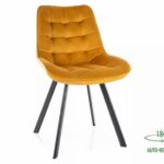 Sedia Monti Velvet in velluto curry – 51x44x88 cm