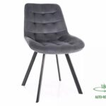 Sedia Monti Velvet in velluto grigio – 51x44x88 cm