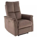 Poltrona relax Neptun Velvet in velluto cappuccino – 76x94x96 cm