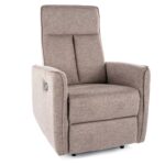 Poltrona reclinabile Nikos in tessuto Brego beige – 72x86/159x105 cm