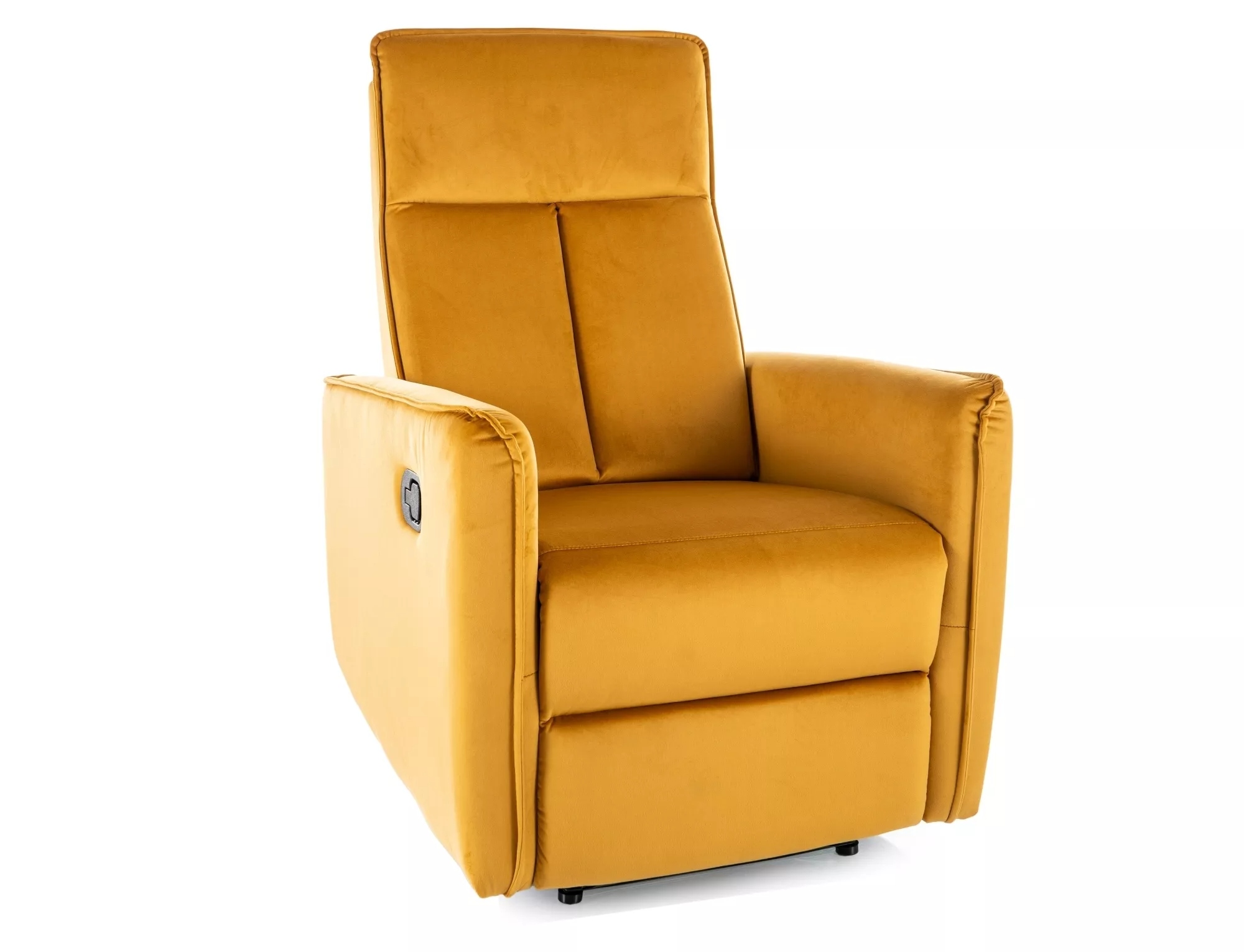 product-2933 Poltrona reclinabile Nikos in velluto curry – 72x86/159x105 cm - immagine 1