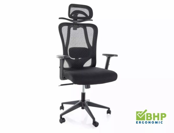 Sedia da ufficio Q-080 ergonomica nera – 67x50x125 cm
