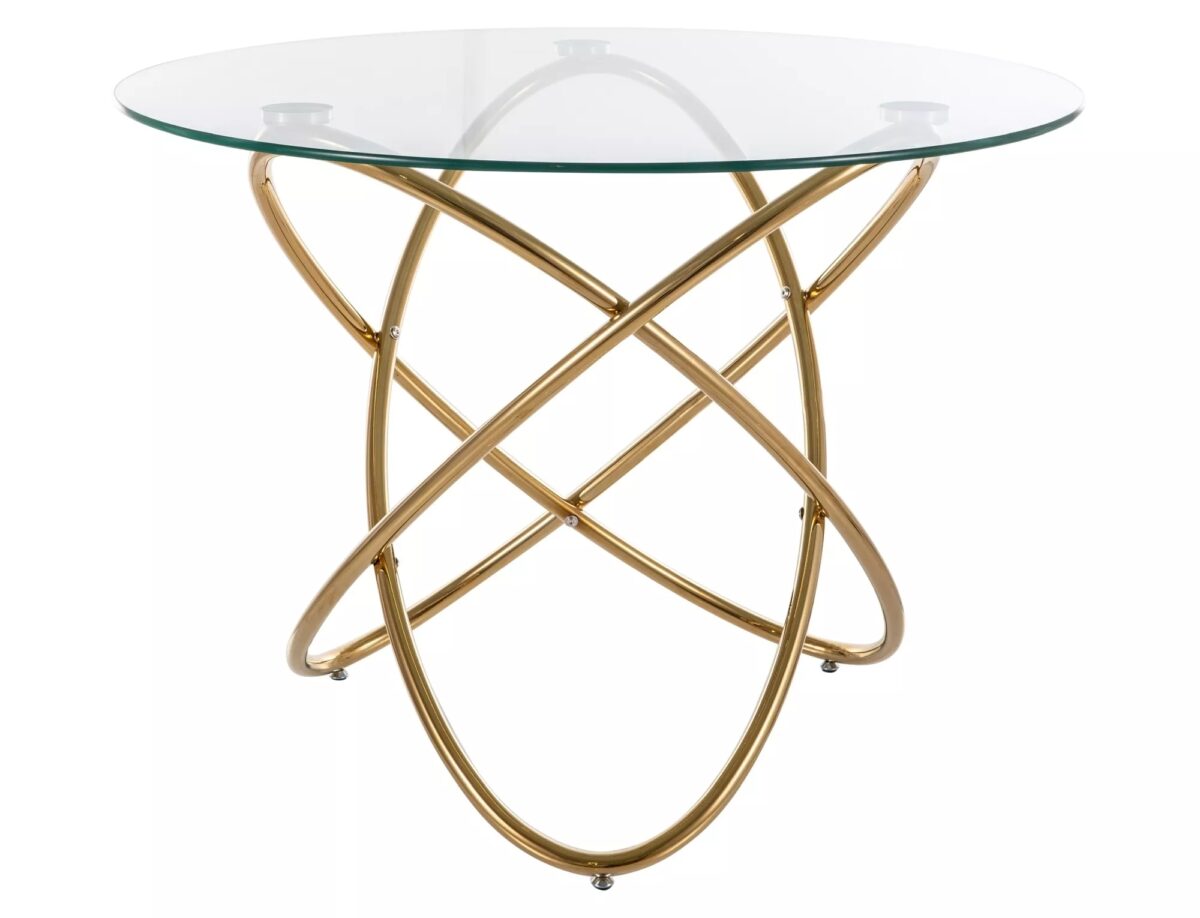 Tavolo Orbit in vetro e metallo dorato – Ø100x75 cm - immagine 2