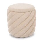 Pouf Pelaro beige con contenitore – Ø42x41 cm