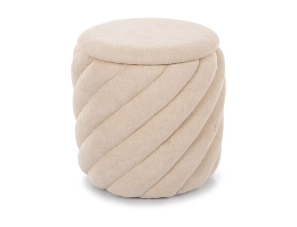 Pouf Pelaro beige con contenitore – Ø42x41 cm