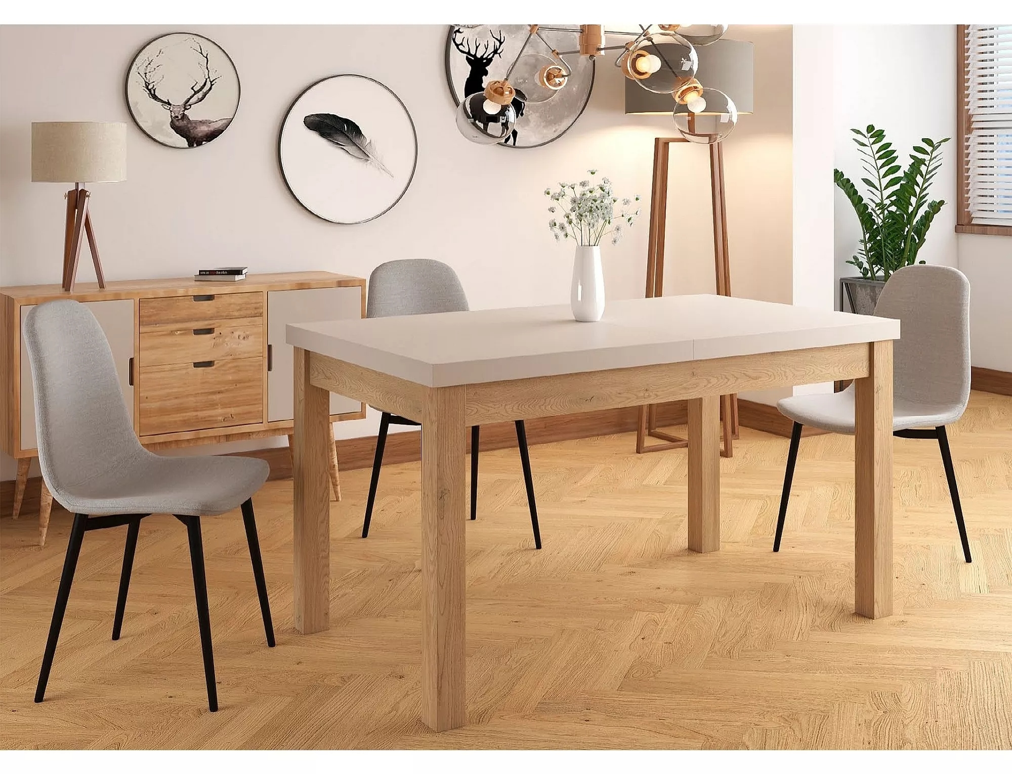 product-2978 Tavolo Presto allungabile in cashmere e rovere Cremona Torro – 140/218x80x78 cm - immagine 1