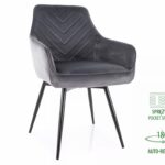 Sedia Servio Velvet grigia con auto-return – 55x45x88 cm
