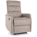 Poltrona reclinabile Solon M Brego in tessuto beige – 74x88-162x106 cm