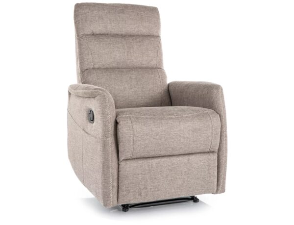 Poltrona reclinabile Solon M Brego in tessuto beige – 74x88-162x106 cm