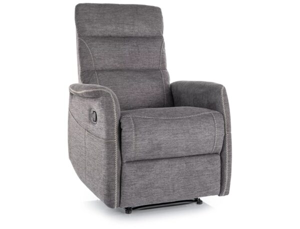 Poltrona reclinabile Solon M Brego in tessuto grigio scuro – 74x86-162x106 cm