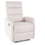 Poltrona reclinabile Solon M Brego in tessuto beige chiaro – 74x86-162x106 cm