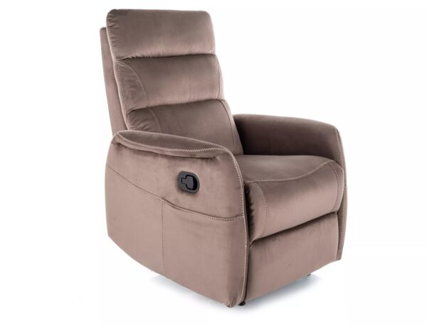 Poltrona reclinabile Solon M Velvet in velluto cappuccino – 74x86-162x106 cm