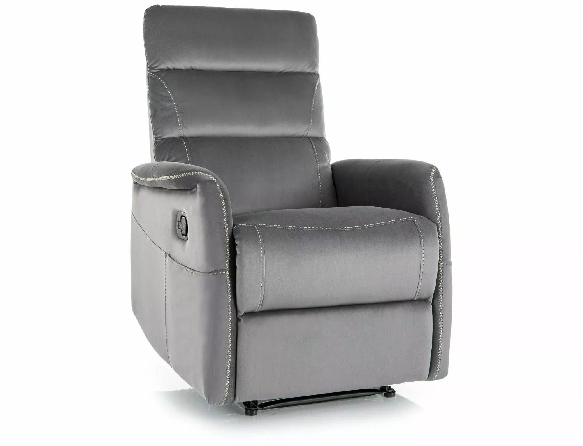 product-3016 Poltrona reclinabile Solon M Velvet in velluto grigio – 74x86-162x106 cm - immagine 1