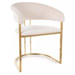 Sedia Tulipe Velvet beige chiaro – 56×46×77 cm