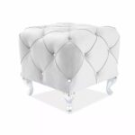 Pouf Hestia K in velluto grigio chiaro – 50x50x46 cm
