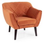 Poltrona Karo 1 Velvet in velluto color cannella con gambe color wengé – 78x75x76 cm