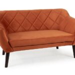 Divano Karo 2 Velvet in velluto color cannella con gambe color wengé – 140x75x76 cm