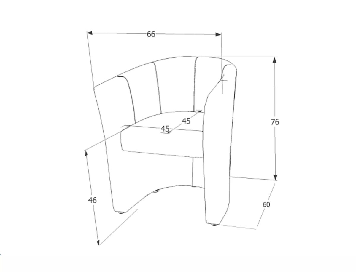 Poltrona TM-1 in ecopelle – 67x60x76 cm - immagine 2