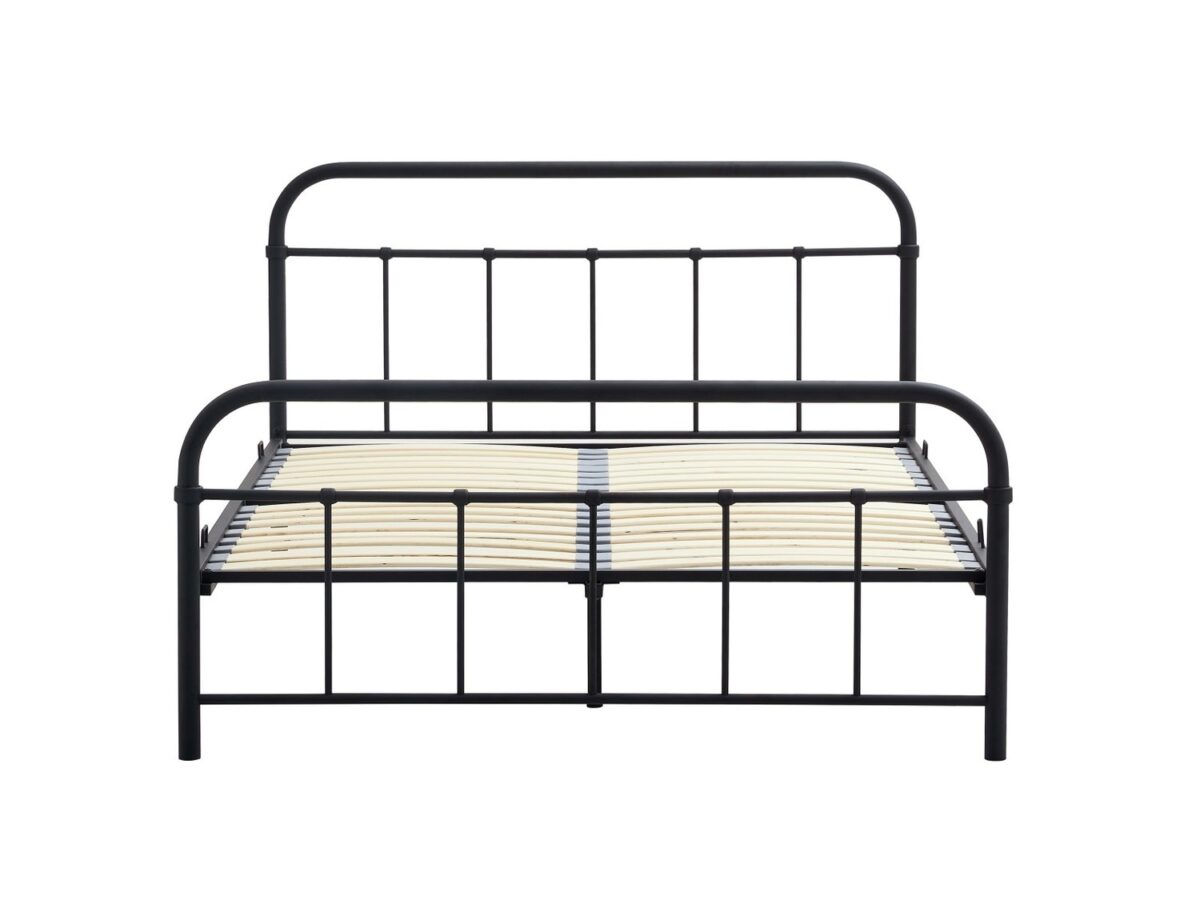 LINDA 140 letto matrimoniale in metallo nero – 140×200 cm - immagine 2