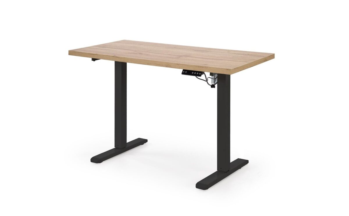 Scrivania regolabile in altezza B54 con piano rovere artisan e struttura nera – 120x60x75–120 cm - immagine 7