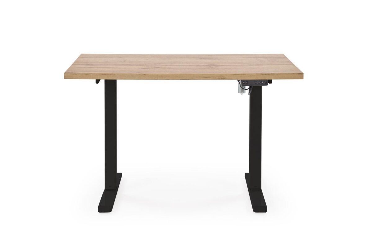 Scrivania regolabile in altezza B54 con piano rovere artisan e struttura nera – 120x60x75–120 cm - immagine 9