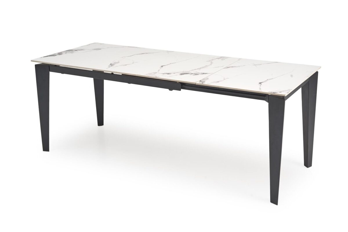Tavolo Felix allungabile effetto marmo bianco e nero – 141-201x81x76 cm - immagine 8