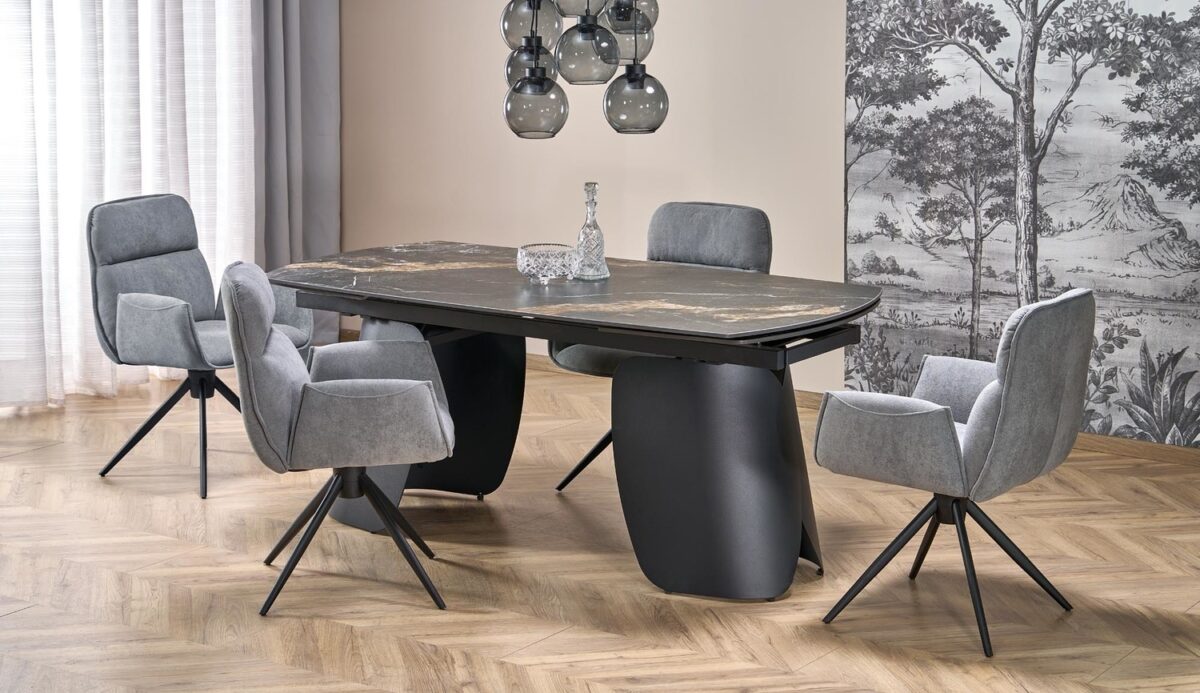 Tavolo allungabile Forum in marmo nero – 180-260x90x76 cm - immagine 2