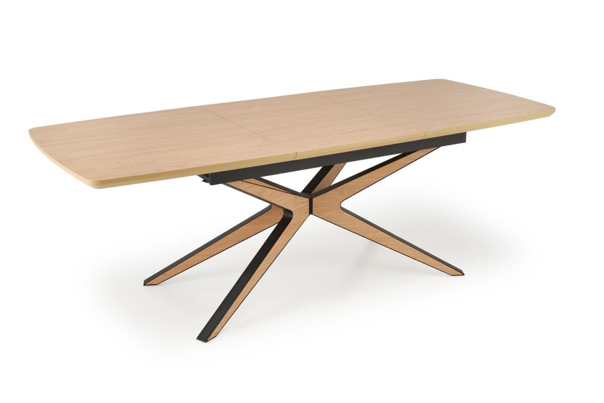 Tavolo James allungabile in finitura naturale e nero – 160-220x90x76 cm - immagine 9