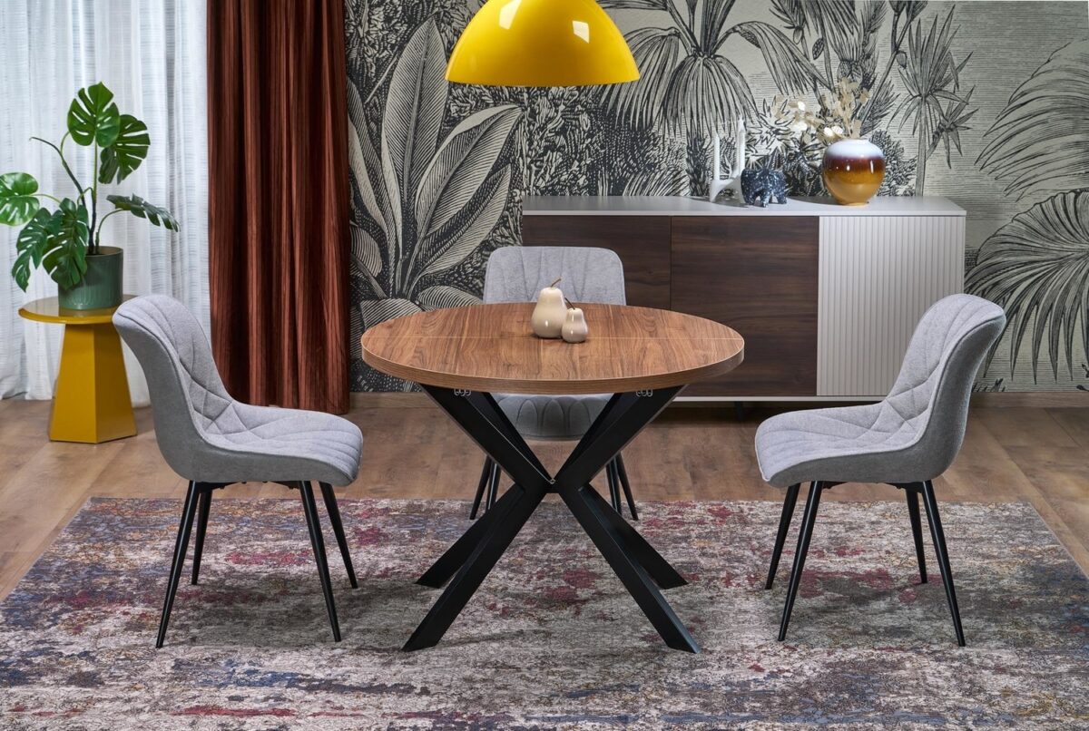 Tavolo Peroni allungabile in noce e nero – ø100-250×100×75 cm - immagine 2