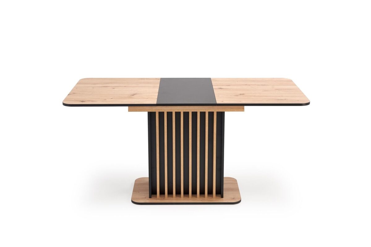 Tavolo allungabile Wilson in rovere artisan e nero – 120-158x77x77 cm - immagine 8