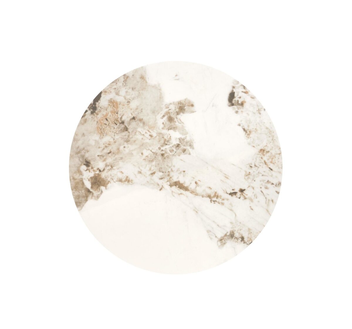 Tavolino Alessia effetto marmo beige e nero – Ø80x42 cm - immagine 5