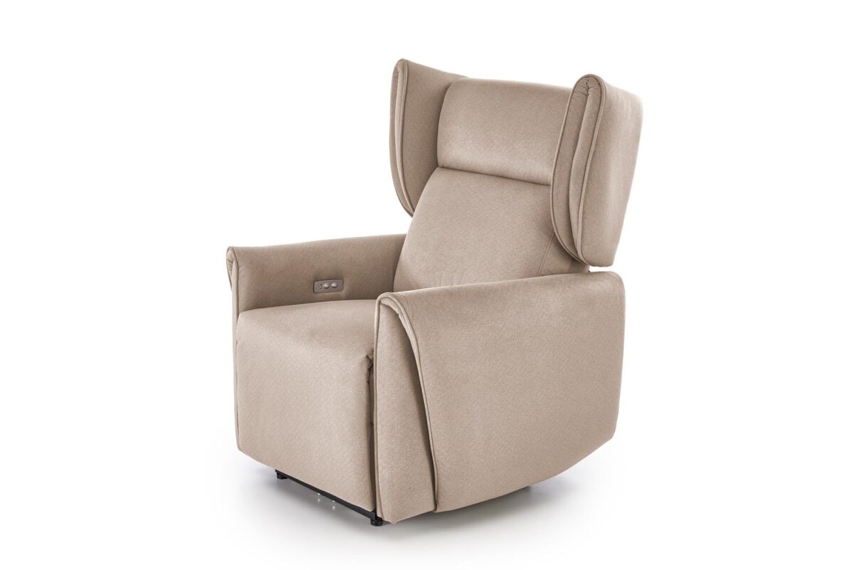 Poltrona reclinabile Gelato in tessuto beige – 83x91-161x95-109 cm - immagine 5