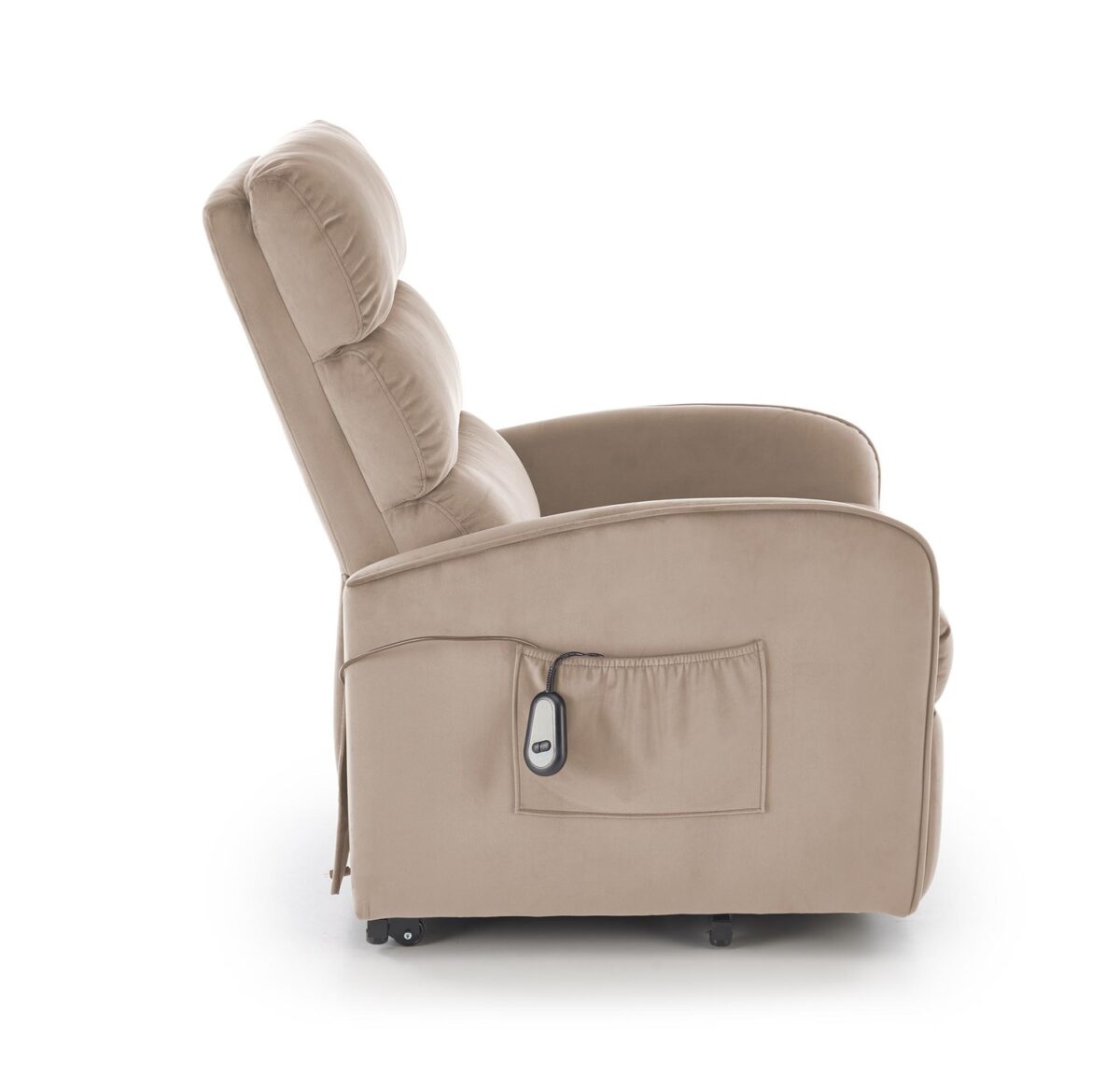 Poltrona relax Maroni in velluto beige – 62x92-165x84-103 cm - immagine 3