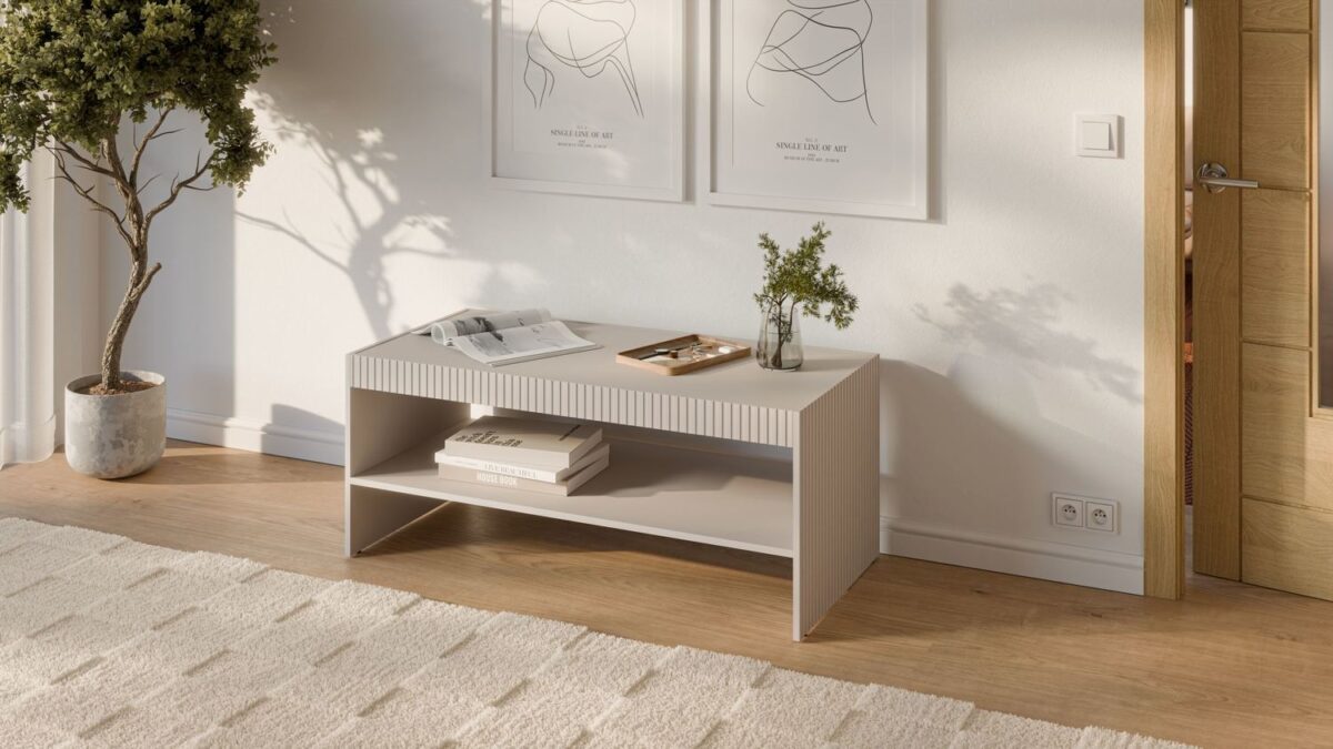 Tavolino Paxos LAW-1 in finitura Cashmere e Nero - immagine 4