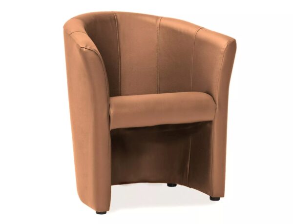 Poltrona TM-1 in ecopelle marrone chiaro – 67x60x76 cm