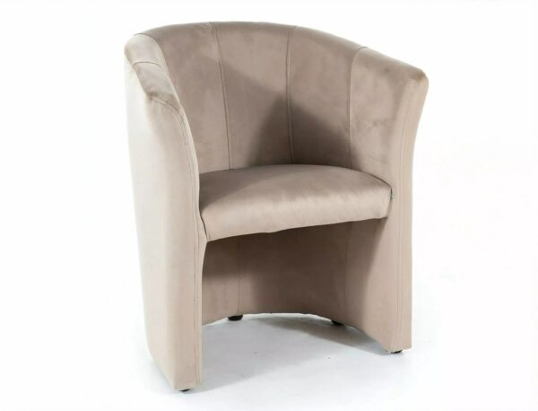 Poltrona TM-1 Velvet in velluto beige scuro – 67x60x76 cm