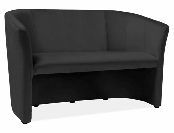 Divano TM-2 Velvet in velluto nero – 126x60x76 cm