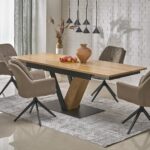 Tavolo Fanis allungabile in rovere naturale e nero – 160-220x90x78 cm