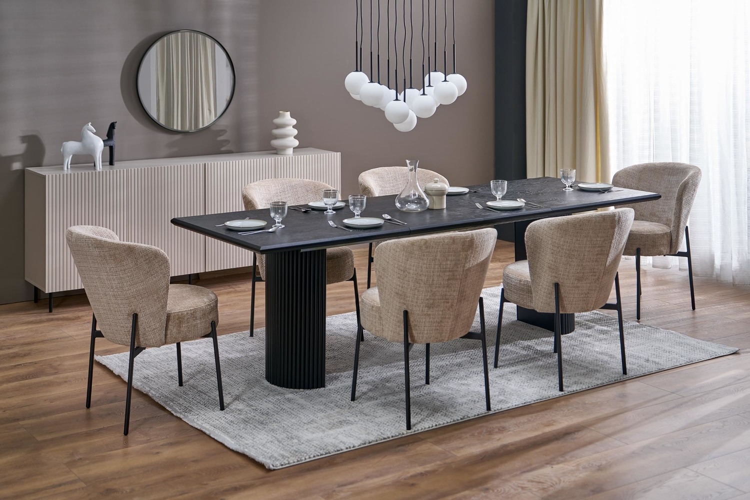 product-5625 Tavolo Bolero allungabile in rovere naturale e nero – 160-250x90x78 cm - immagine 1